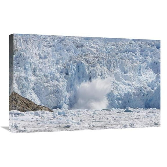 Global Gallery  Glacial Ice Calving Into the Water - Sawyer Glacier - Tracy Arm Fjord - Alaska Art Print - Matthias Breiter