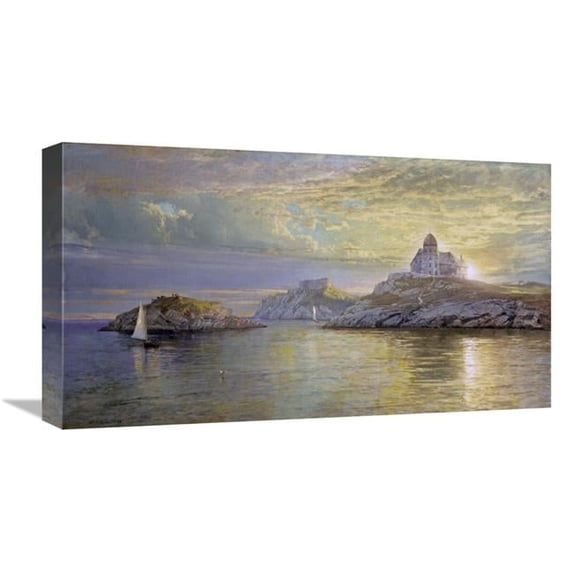 Global Gallery Harbor Entrance on Bull Point - Newport & Rhode Island Art Print - William Trost Richards