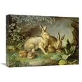 thumbnail image 1 of Global Gallery  Hares & Leverets in a Rocky Lair Art Print - Johann Wenzel Peter, 1 of 1