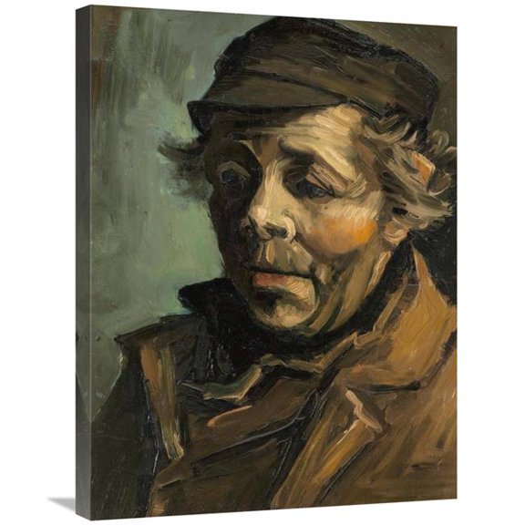 Global Gallery Head of a Peasant with Cap Art Print - Vincent Van Gogh