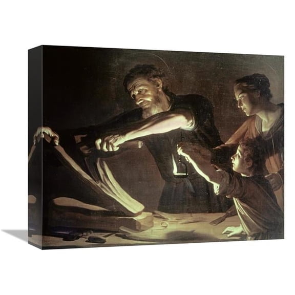 Global Gallery Holy Family in the Carpentry Shop Art Print - Gerrit Van Honthorst
