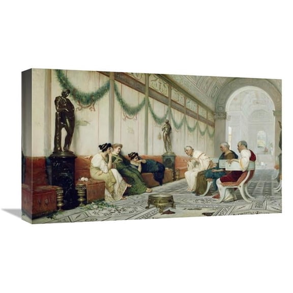 Global Gallery Interior of Roman Building with Figures Art Print - Ettore Forti