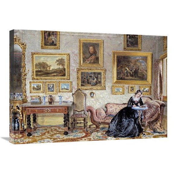 Global Gallery Interior of a Drawing Room Art Print - William Henry Hunt