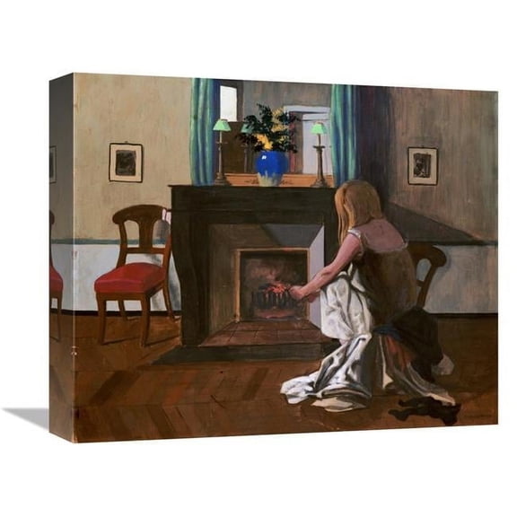 Global Gallery Interior with a Woman in a Shirt Art Print