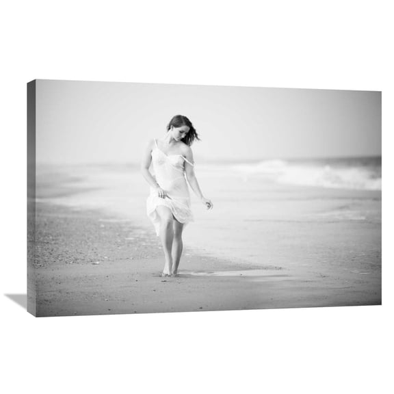 Global Gallery Jae,'A Walk On The Beach' Stretched Canvas Artwork