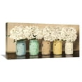 thumbnail image 1 of Global Gallery Jenny Thomlinson,'Hydrangeas in Mason Jars' Stretched Canvas Artwork, 1 of 3