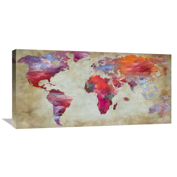 Global Gallery Joannoo,'World in colors' Stretched Canvas Artwork