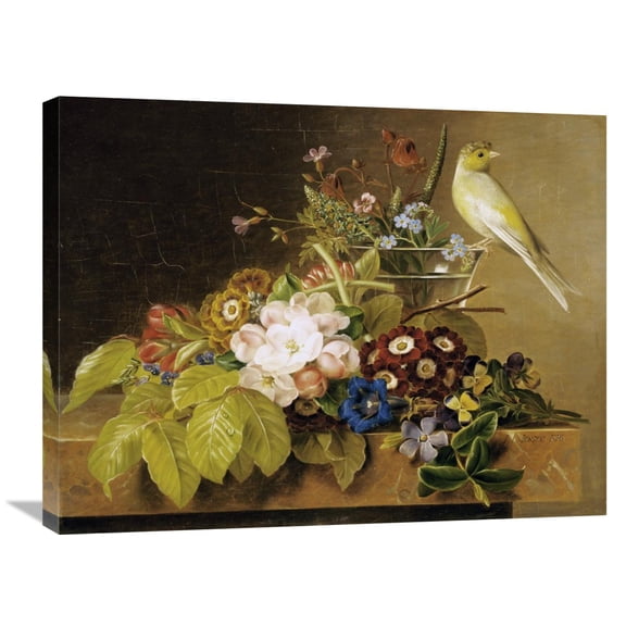 Global Gallery Johan Laurents Jensen,'Sweet William, Forget Me Not' Stretched Canvas Artwork