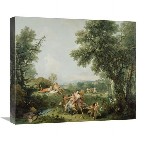 Global Gallery Landscape with the Education of Bacchus Art Print - Francesco Zuccarelli