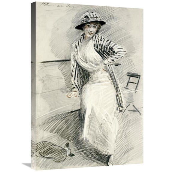 Global Gallery Madame Paris Sitting on Bench Art Print - Paul-Cesar Helleu