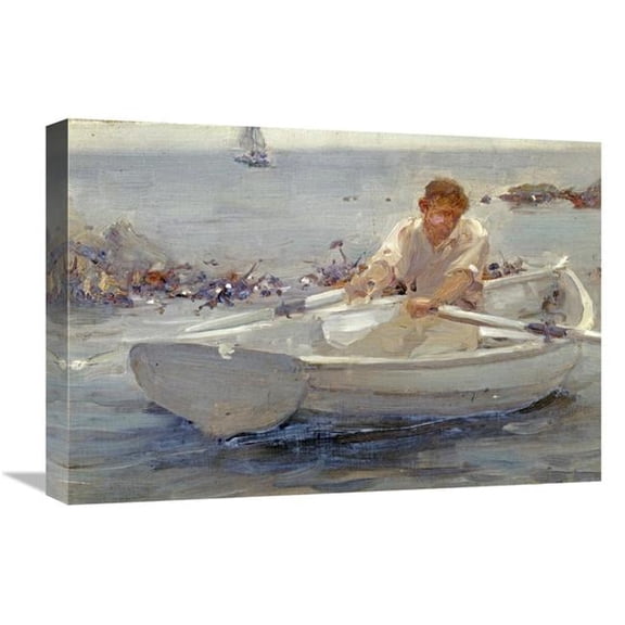 Global Gallery Man in a Rowing Boat Art Print 22 in.