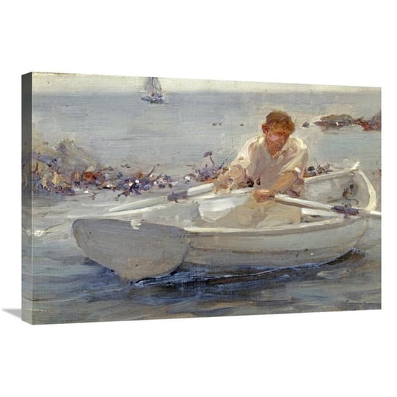 Global Gallery Man in a Rowing Boat Art Print - Henry Scott Tuke