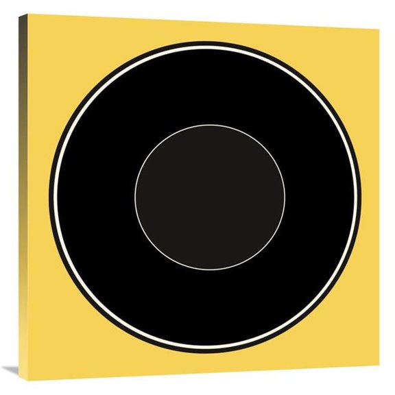 Global Gallery  Mealtime - Black on Yellow - Plate Art Print - BG.Studio