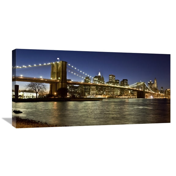Global Gallery Michel Setboun 'Panoramic view of Lower Manhattan at dusk, NYC' Canvas Wall Art