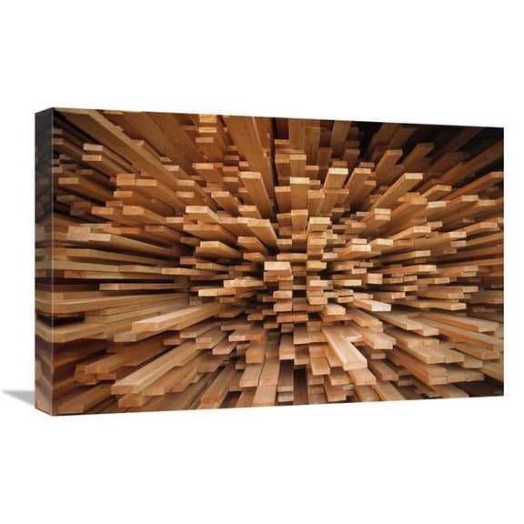 Global Gallery Milled Wood Planks in A Stack - Europe Art Print - Flip De Nooyer
