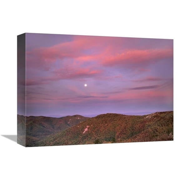 Global Gallery Moon Over Blue Ridge Range & Lost Cove Cliffs - Blue Ridge Parkway - North Carolina Art Print - Tim Fitzharris
