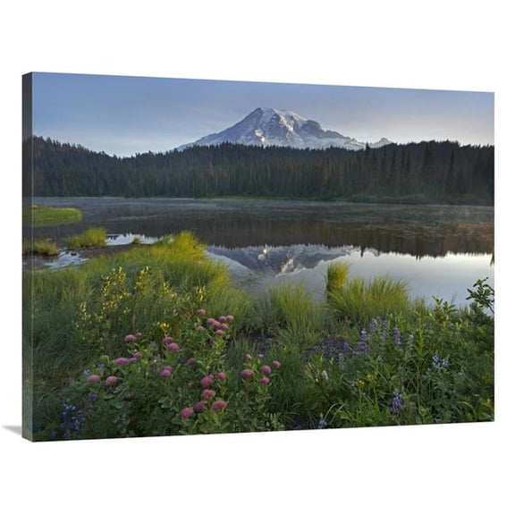 Global Gallery Mount Rainier & Reflection Lake - Mount Rainier National Park - Washington Art Print