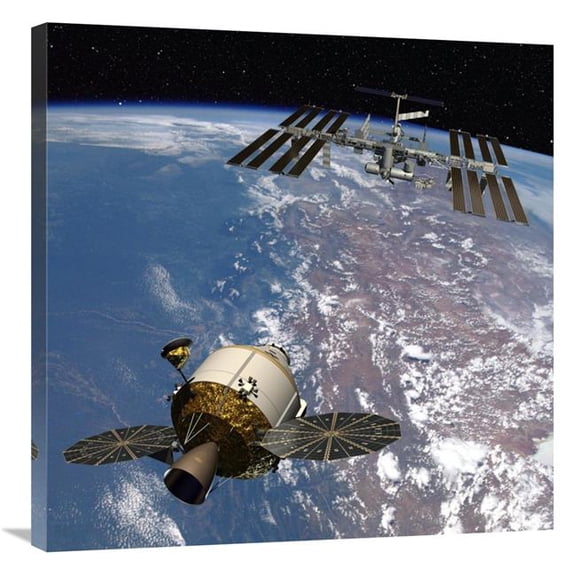 Global Gallery Orion Docking at the International Space Station - Project Constellation Art Print - NASA