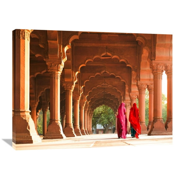 Global Gallery Pangea Images 'Women in traditional dress, India' Canvas Wall Art