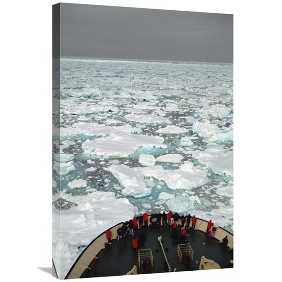 Global Gallery Passengers on Bow of Russian Icebreaker - Ross Sea - Antarctica Art Print - Tui De Roy