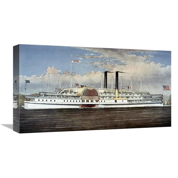 Global Gallery Peoples Line - Hudson River - The Palace Steamers of the World Art Print - Currier & Ives - 22in.