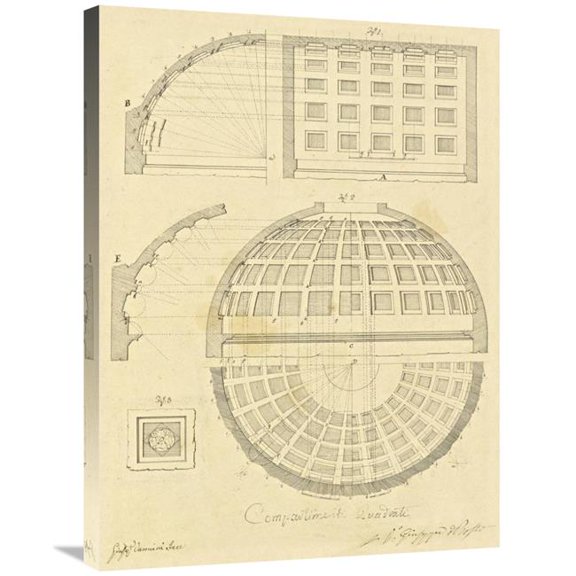 Global Gallery  Plate 42 for Elements of Civil Architecture - CA. 1818-1850 Art Print - Giuseppe Vannini