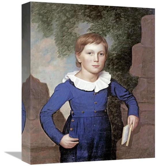 Global Gallery Portrait of a Boy Art Print - American School - 16in.