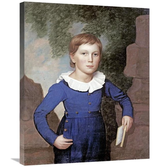 Global Gallery Portrait of a Boy Art Print - American School - 30in.