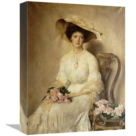 Global Gallery Portrait of a Lady Art Print - John Henry Frederick Bacon