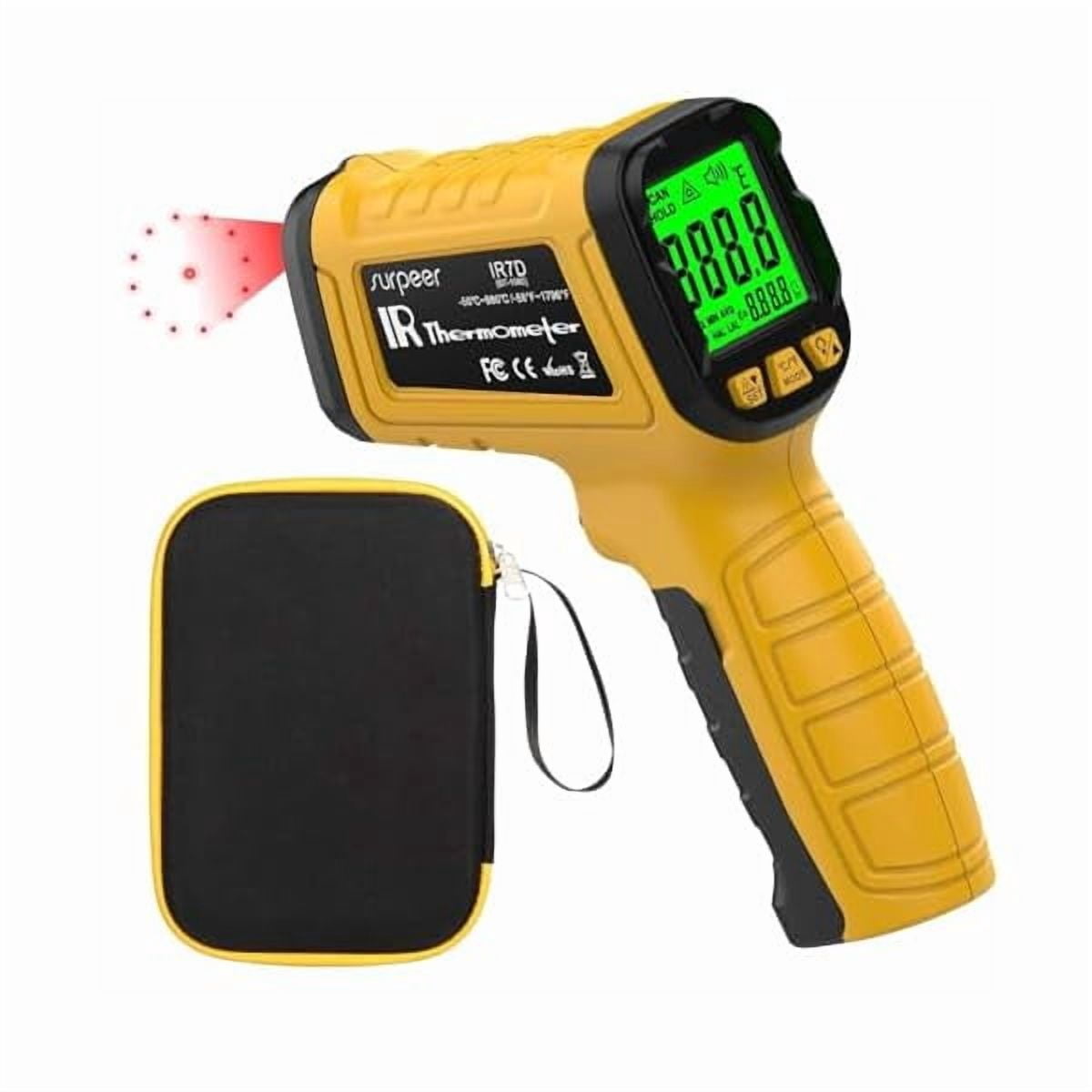 ZLCInfrared Thermometer Pyrometer Temperature Gun -58°F to 1796°F, 50:1 Distance Ratio, Laser IR Temp Gun for Cooking, Pizza Oven, Engine, Kilns, Forges, Industry, and Home Repair.