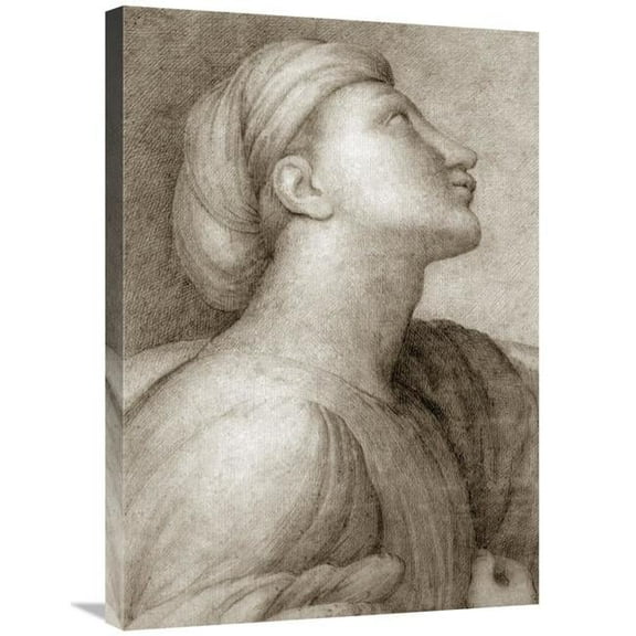 Global Gallery  Profile of a Face in the Style of Raphael Art Print - Jean Auguste Dominique Ingres