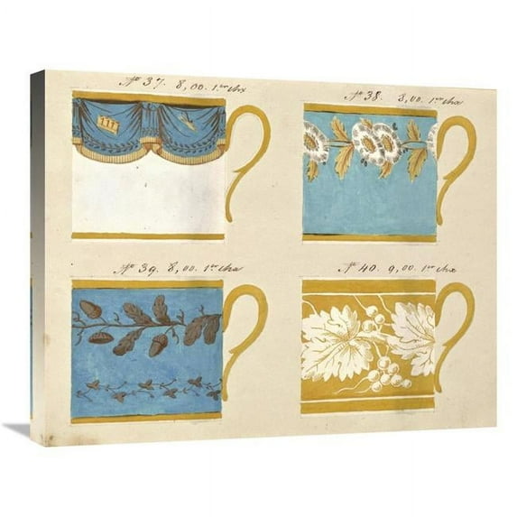 Global Gallery Quatre Tasses Du 1er Choix - CA. 1800-1820 Art Print - Honore