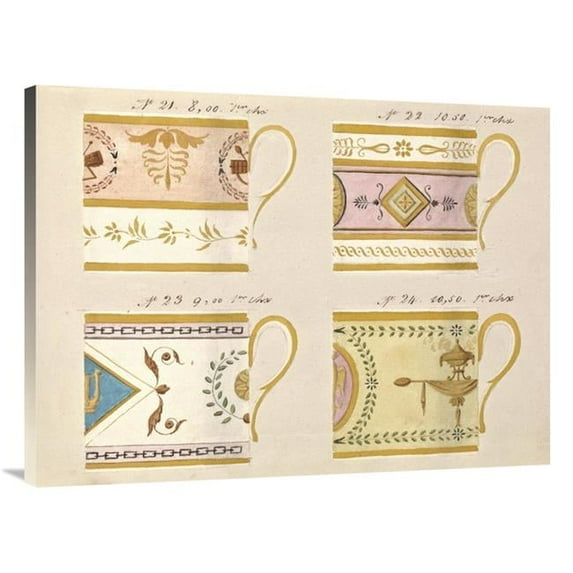 Global Gallery Quatre Tasses Du 1er Choix - CA. 1800-1820 Art Print - Honore