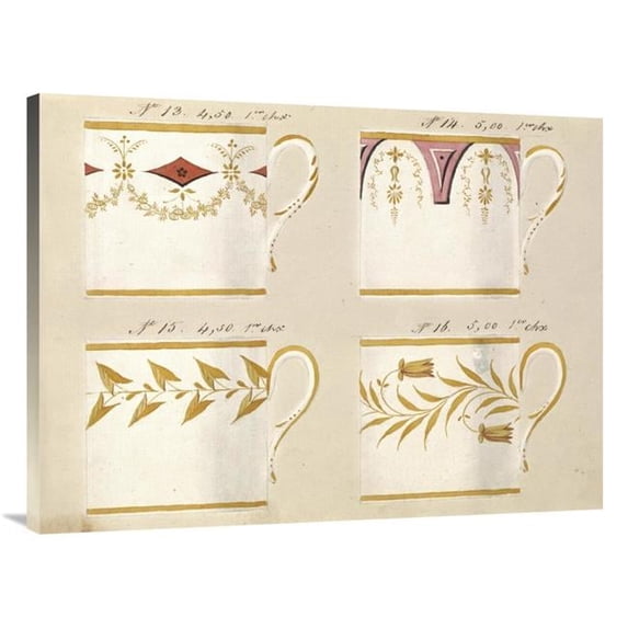 Global Gallery Quatre Tasses Du 1er Choix - CA. 1800-1820 Art Print - Honore