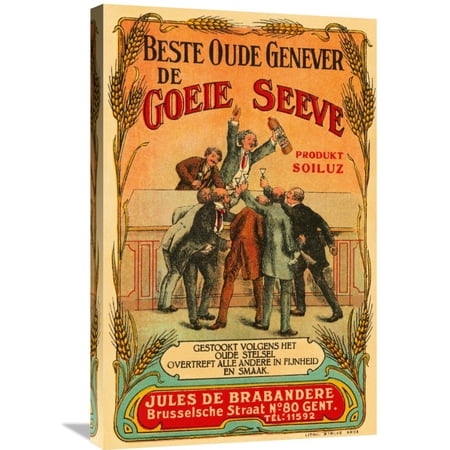 Global Gallery Retrolabel,'Beste Oude Genever de Goeie Seeve' Stretched Canvas Artwork
