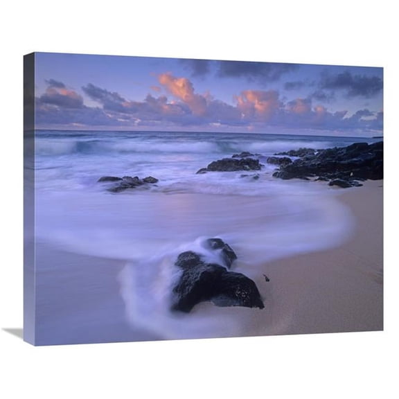 Global Gallery Rolling Waves at Dusk at Sandy Beach - Oahu - Hawaii Art Print - Tim Fitzharris