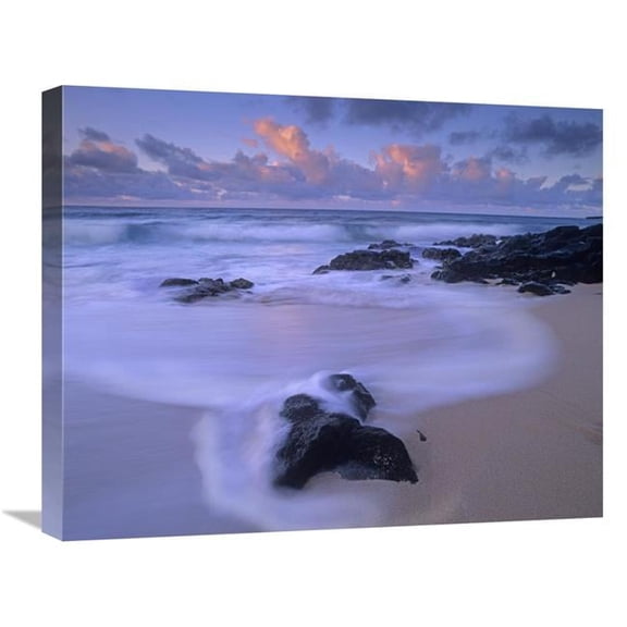 Global Gallery Rolling Waves at Dusk at Sandy Beach - Oahu - Hawaii Art Print - Tim Fitzharris