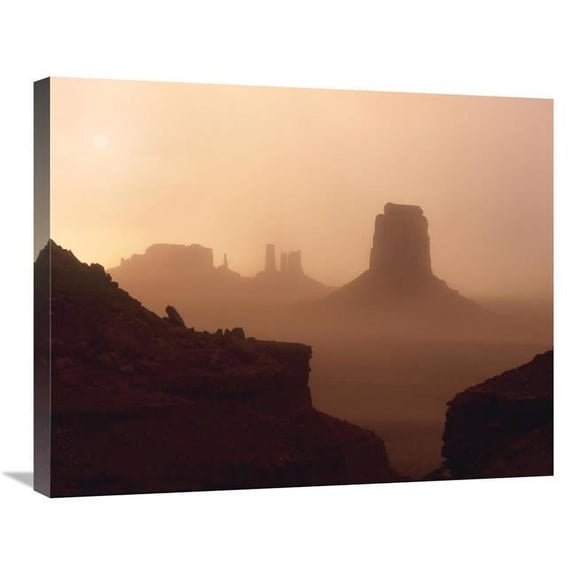 Global Gallery  Sandstorm Enshrouding Mittens - Monument Valley - Arizona Art Print - Tim Fitzharris