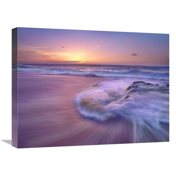 Global Gallery  Sandy Beach at Sunset - Oahu - Hawaii Art Print - Tim Fitzharris