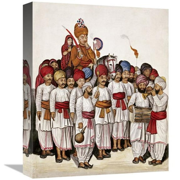 Global Gallery Scenes from a Marriage Ceremony - The Wedding Procession Art Print - Kutch School