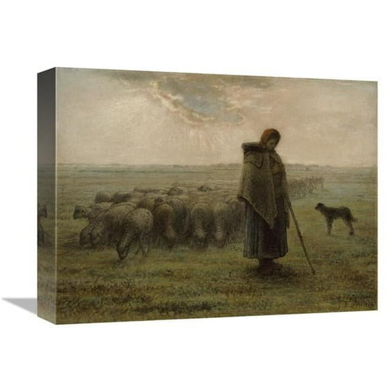 Global Gallery Shepherdess & Her Flock Art Print - Jean-Francois Millet