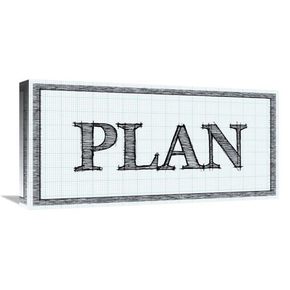 Global Gallery Sketched Words - Plan Art Print