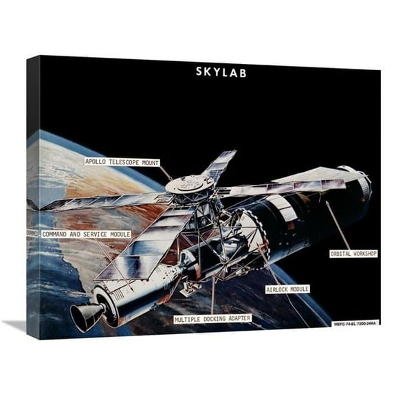 Global Gallery  Skylab Components - Conceptual Drawing - 1974 Art Print