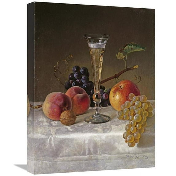 Global Gallery Still Life with Glass of Champagne Art Print - Milne Ramsay