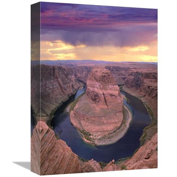 Global Gallery Storm Clouds Over the Colorado River at Horseshoe Bend Near Page - Arizona Art Print - Tim Fitzharris