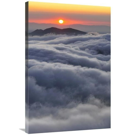 Global Gallery Sunrise Over Mountain & Clouds - Spain Art Print