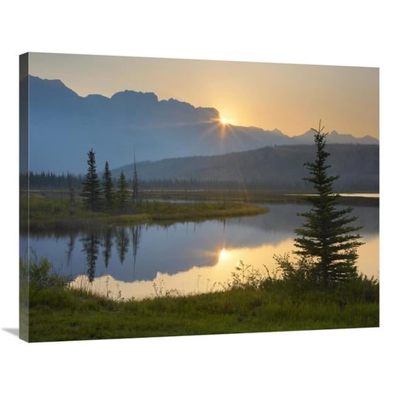 Global Gallery  Sunset Over Miette Range & Talbot Lake - Jasper National Park - Alberta - Canada Art Print - Tim Fitzharris