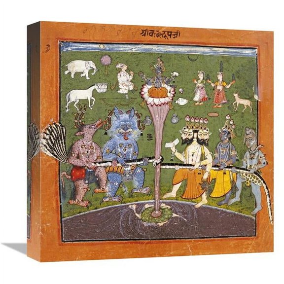 Global Gallery The Churning of the Milky Ocean Art Print - Basohli - 16in.