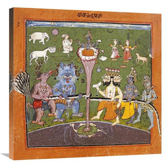 Global Gallery The Churning of the Milky Ocean Art Print - Basohli - 30in.