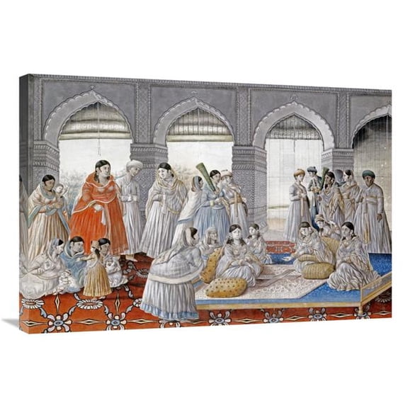 Global Gallery The Royal Harem Playing Pachisi in a Lucknow Palace Art Print - Lucknow School - 36in.